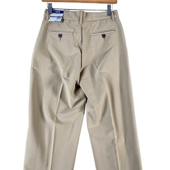 IZOD Boys Bi-Stretch Flat Front Stretch Dress Pant Medium Khaki Size 16 ITFFC00F - Picture 5 of 9